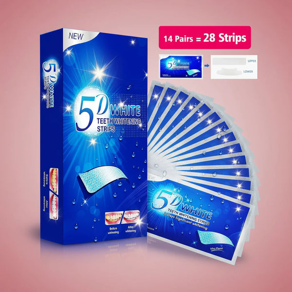 SkinVibe™ Bandelettes Blanchissantes Dents – 7/14/21/28 Paires, Effet 5D/9D